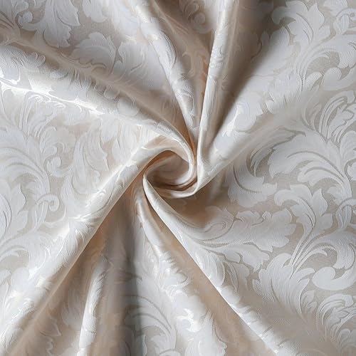 Miniatura 4 de Tektrum Mantel redondo de damasco jacquard de 90 pulgadas, resistente al agua, a prueba de derrames, resistente a las manchas, sin arrugas, ideal