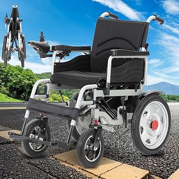 Foldable Electric Wheelchair for Adults,Power Wheelchair 15 Miles Long Travel Range,Lightweight Motorized Power Chair for Seniors,350 lb Capacity