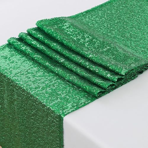 Miniatura 7 de Camino de mesa azul  Paquete de 10 caminos de mesa de lentejuelas de 12 x 72 pulgadas de largo para bodas, fiestas, cumpleaños, reuniones, eventos y