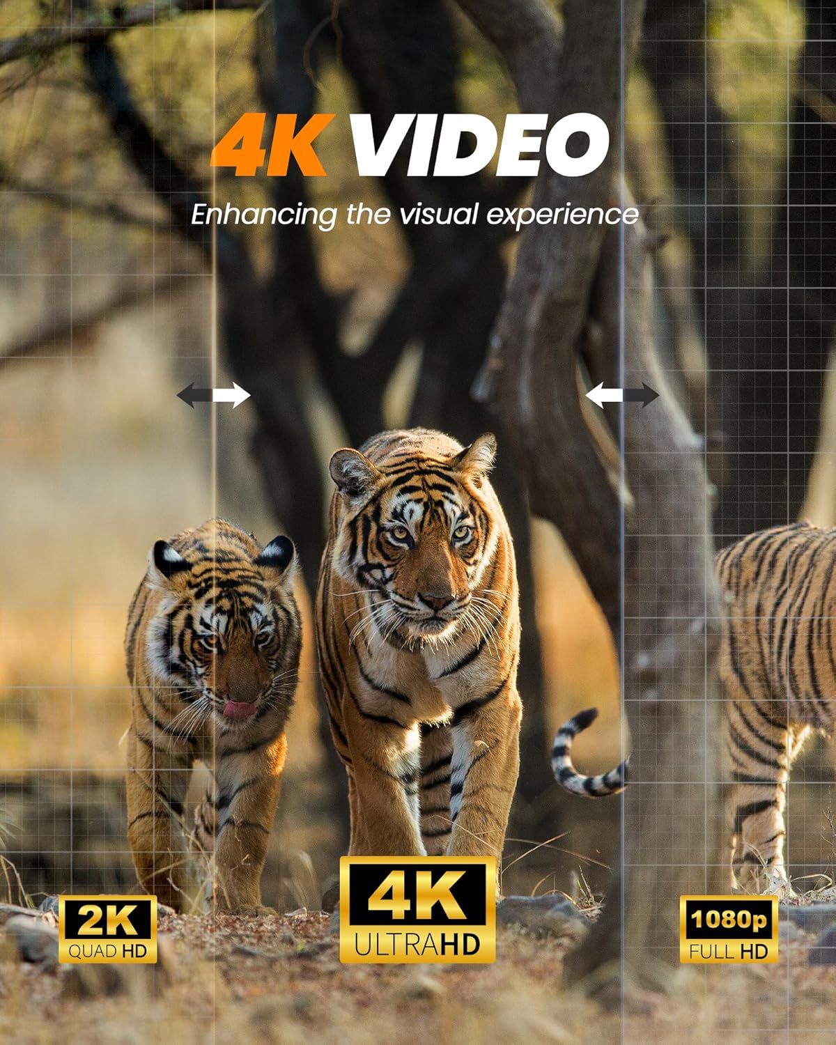 Night Vision Goggles, True 4K Night Vision Binoculars, Equipped with 50mm Objective Lens, 850nm IR, 3'' HD Screen 4000mAh Rechargeable Battery, Suit for Wildlife Watching and Camping