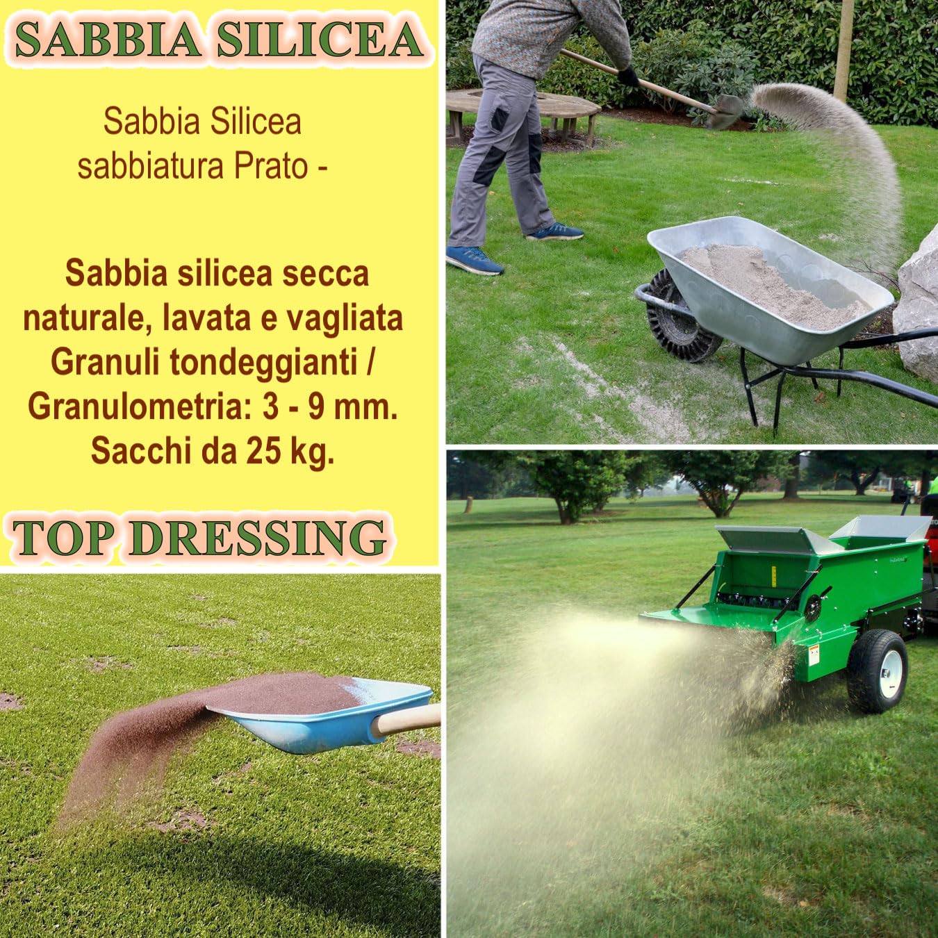 Sabbia Silicea Per Prato - Sacchi Da 25kg X4 Per Top Dressing E Manutenzione Giardino - Foto 4
