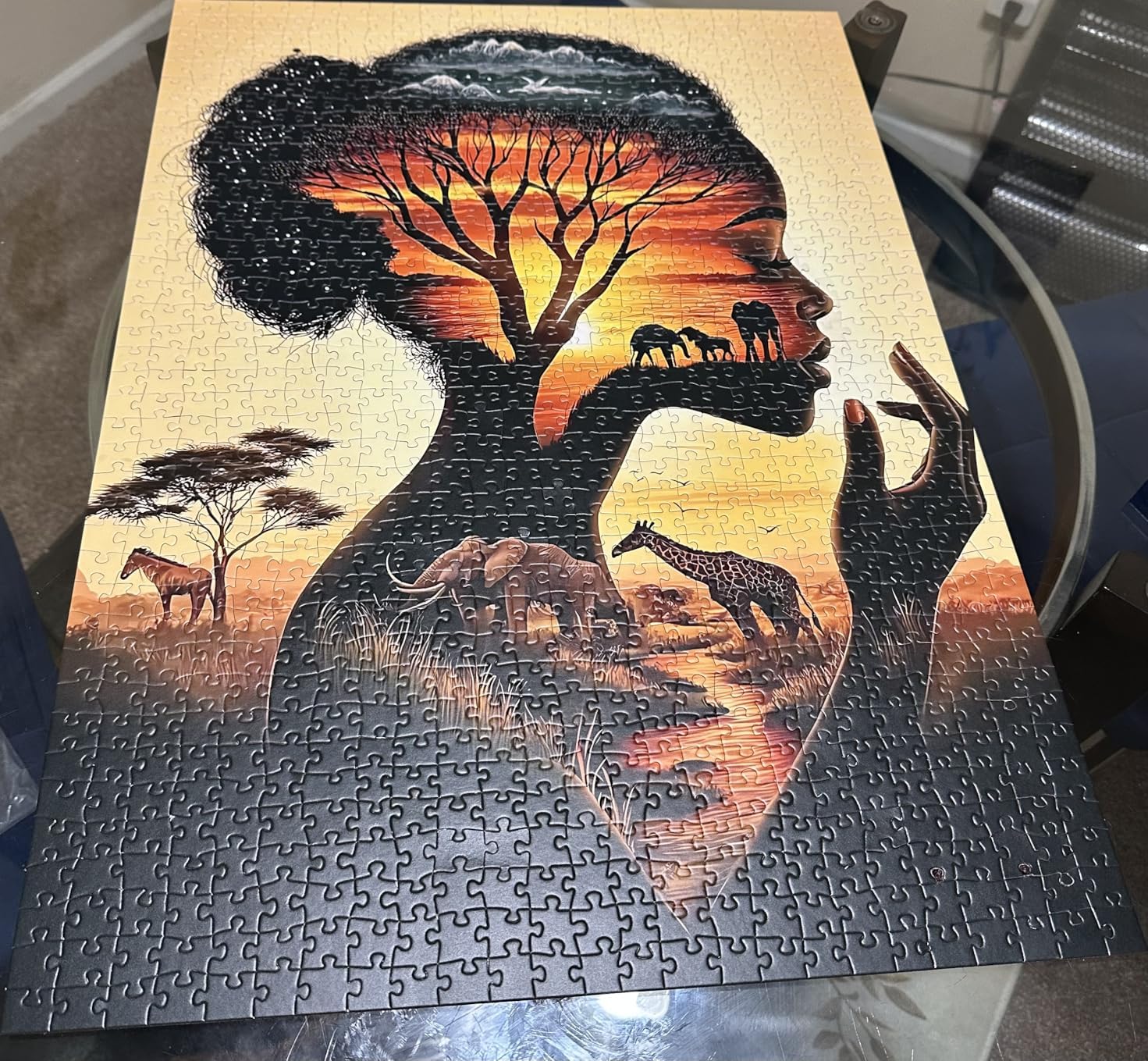 Tucocoo Puzzle afro-américain de 1 000 pièces pour adultes, beaux tournesols pour jeux d'activités familiales, puzzle à faire soi-même pour décoration murale de la maison, cadeaux, 50,8 x 68,6 cm