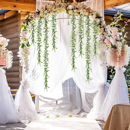 Miniatura 3 de Dolicer Paquete de 2 guirnaldas de eucalipto, guirnalda de eucalipto sintético de 12 pies, vid de hojas de eucalipto artificiales, guirnaldas de