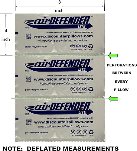 Miniatura 4 de 165 almohadas de aire airDEFENDER de 4 x 8 pulgadas de 20 galones, 2.66 pies cúbicos, relleno vacío, paquete de embalaje de embalaje