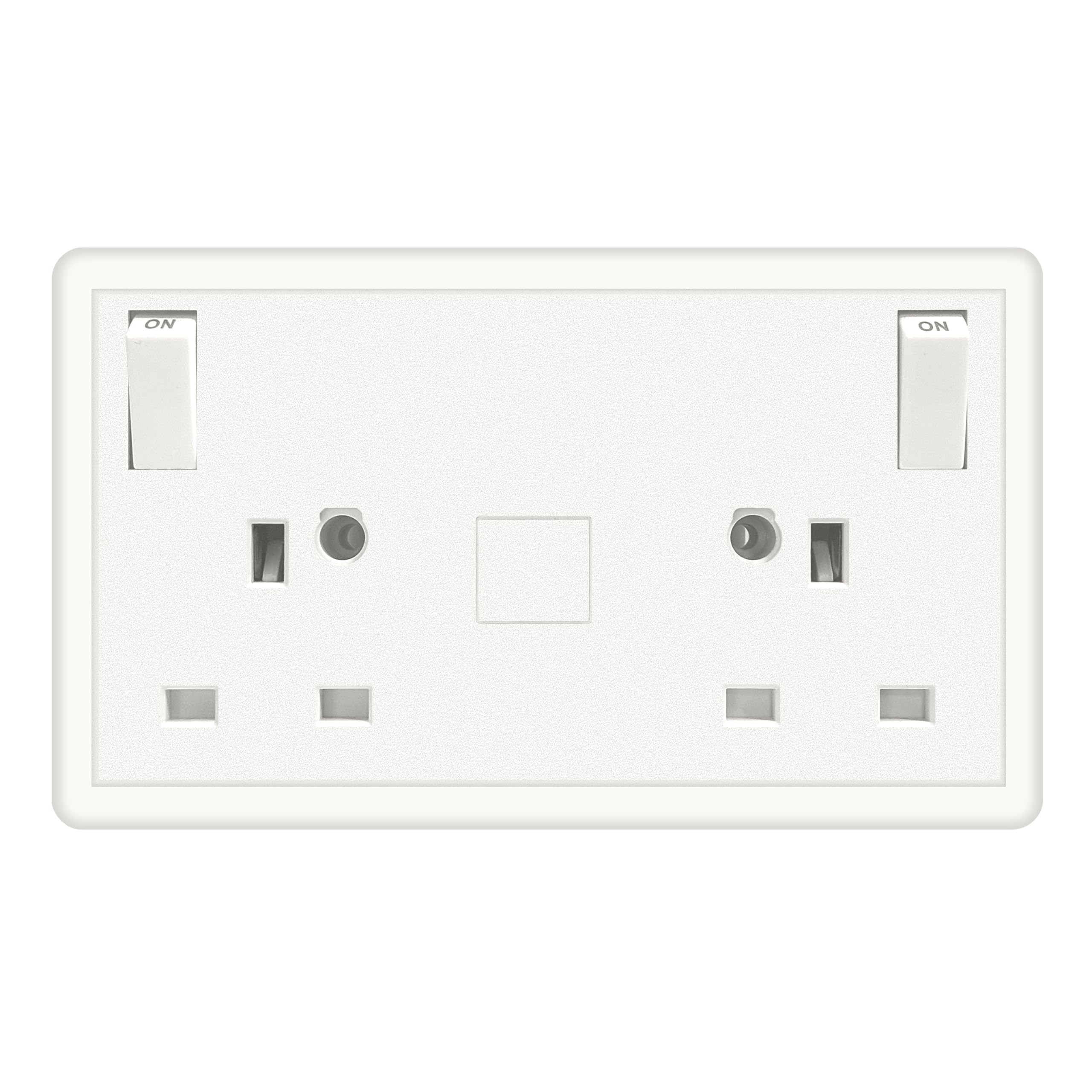 Evoges 1-Gang to 2-Gang Socket Converter 13A White, Single to Double Wall Socket Converter