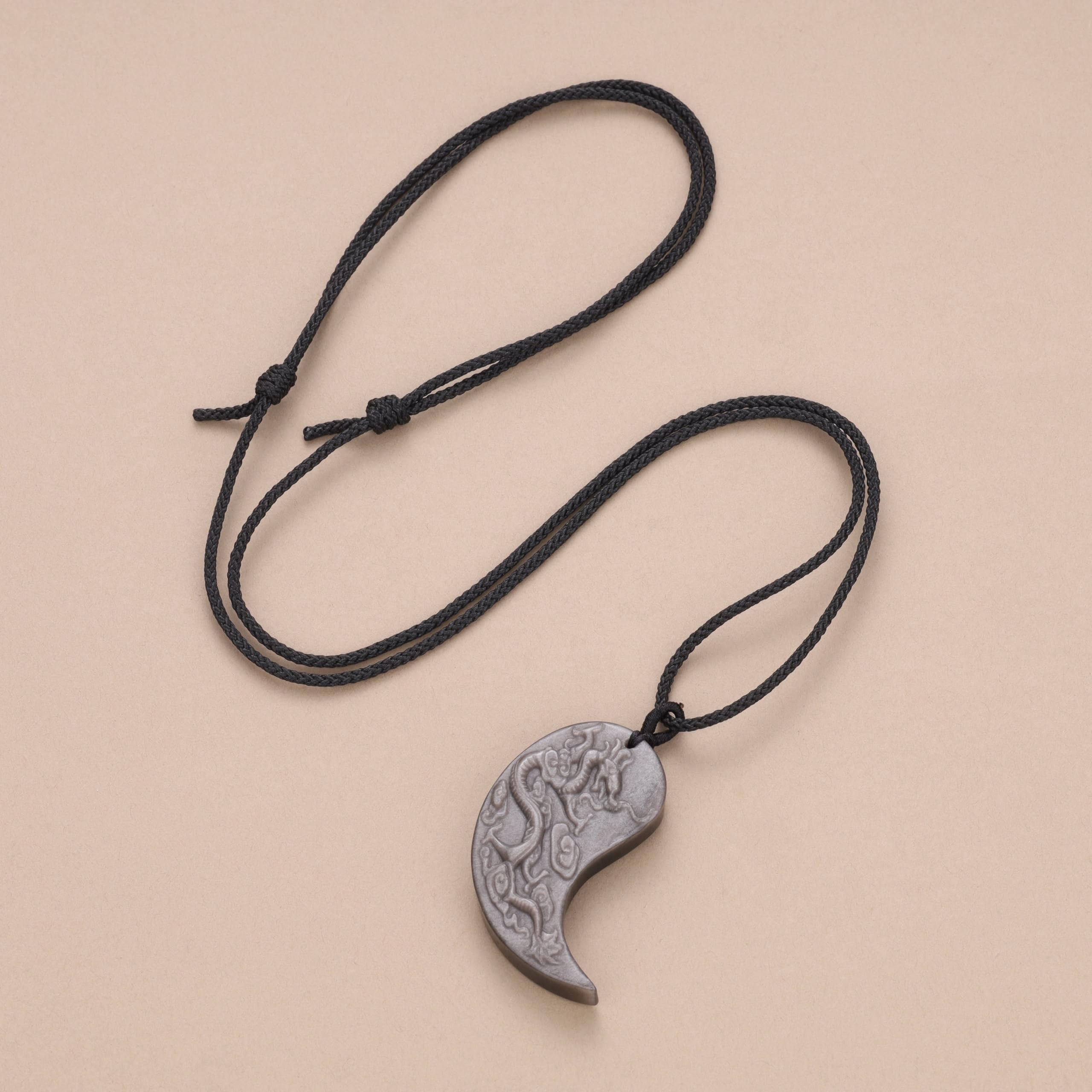 COAI Partnerkette Taichi Yin und Yang Drache und Phönix Gravur Anhänger