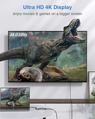 Miniatura 3 de Adaptador multipuerto USB C a HDMI con salida HDMI 4K, convertidor de concentrador tipo C a puerto de carga 4K HDMI USB 3.0 PD, adaptador