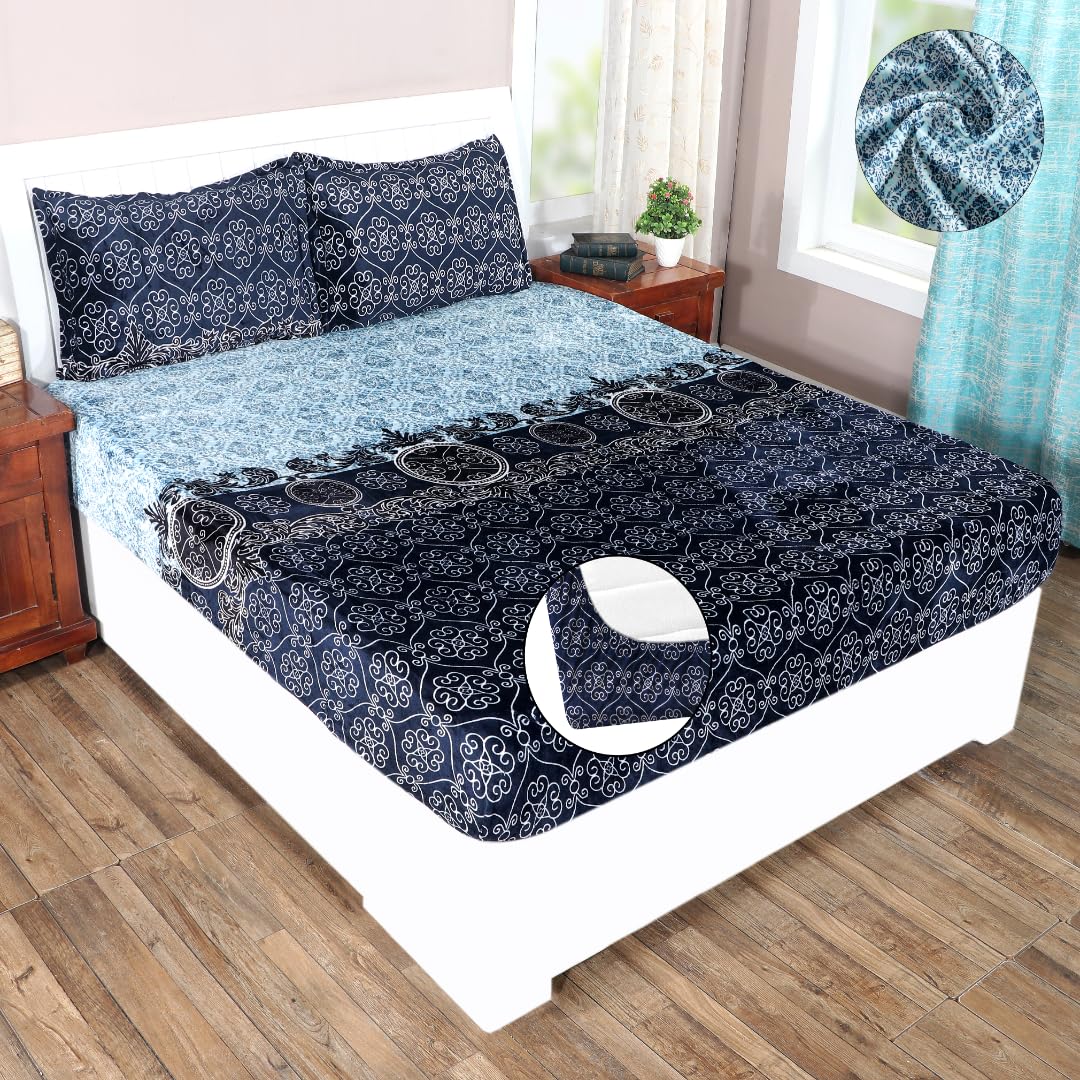 Warm Winter Bed Sheets - King Size, Dark Green -7
