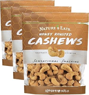 Nature's Eats Honey Roasted Cashews 7oz (Pack of 3)