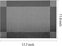 Vista 3 de AHHFSMEI Juego de 6 manteles individuales para mesa de comedor, manteles individuales de vinilo tejido de plástico, antideslizantes, aislamiento