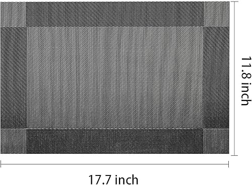 Miniatura 3 de AHHFSMEI Juego de 6 manteles individuales para mesa de comedor, manteles individuales de vinilo tejido de plástico, antideslizantes, aislamiento