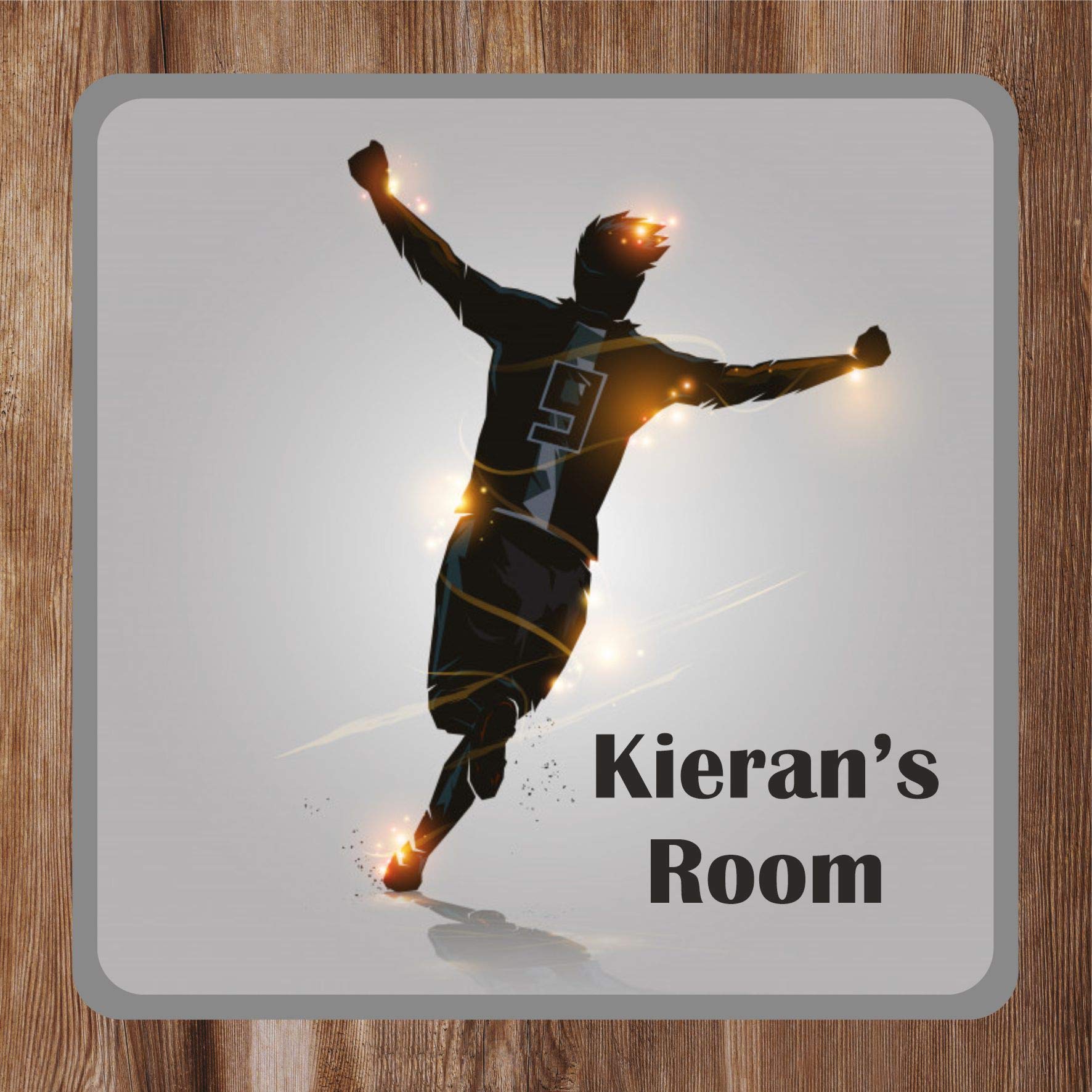 Precision Designs Girls White Footballer Celebration Kids Bedroom Door Sign Personalised For You - Any Name! Door Plaque /Boys Nursery Decor Kids Room Football