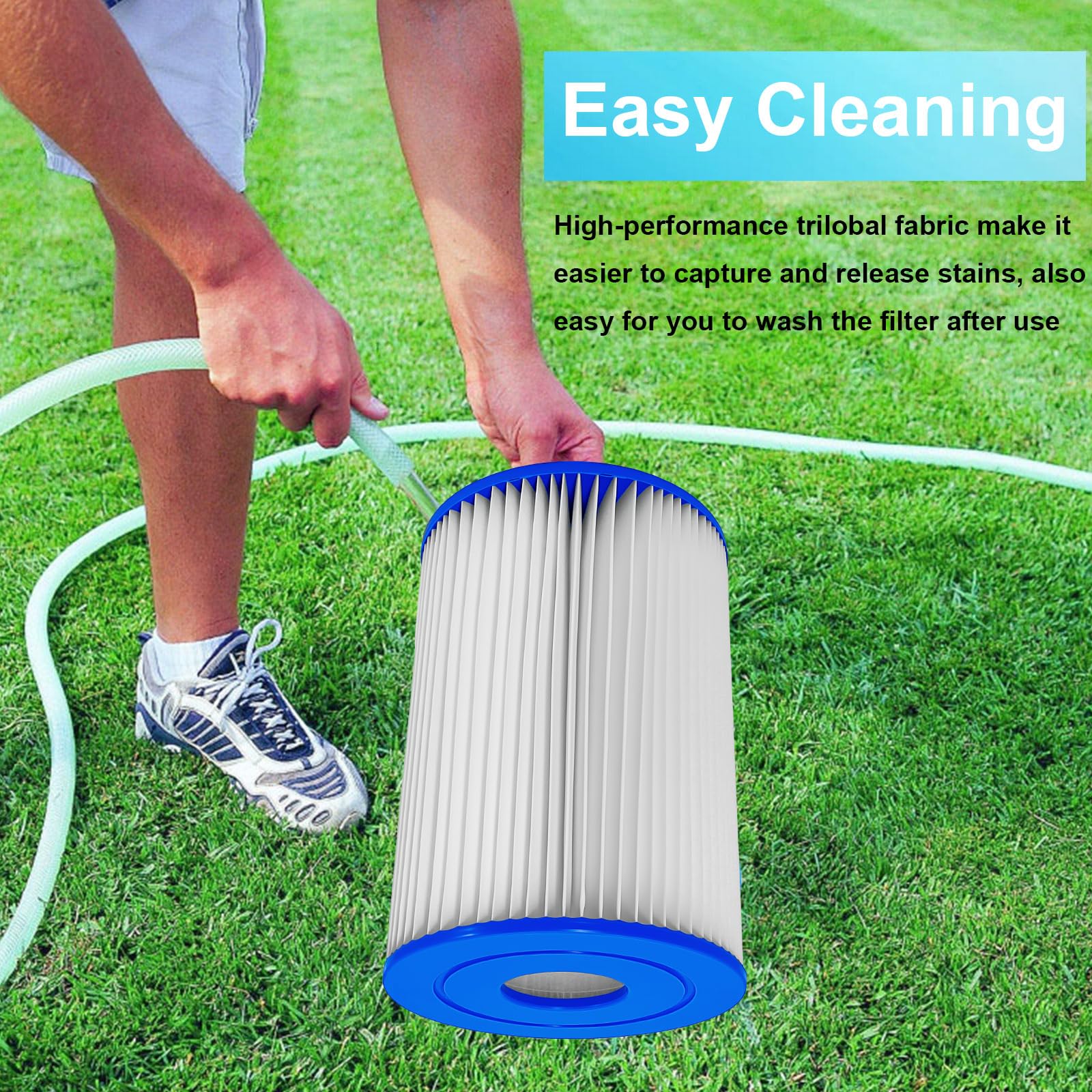 Cartucce filtro piscina 59900E / 29000E per pompe di ricambio per filtro piscina in-tex tipo A o tipo C Bestway tipo 3 (tipo III) (confezione da 8)