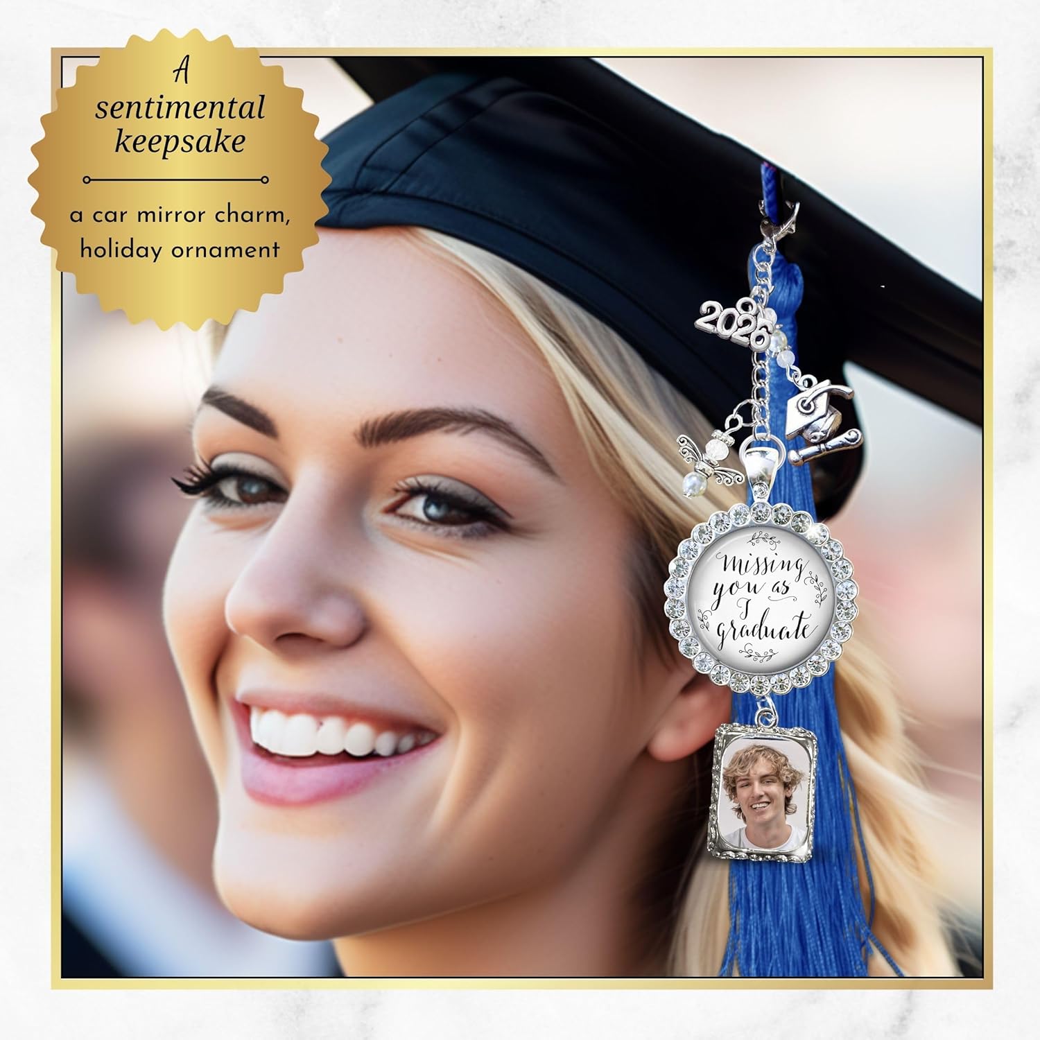 Design Your Own Custom Graduation Cap Tassel Memorial Photo Charm Personalize Missing You As I Graduate Charms & Picture Frame 2026 Handmade Ready to Gift Kit (CUSTOM + PHOTO UPLOAD OPTION)
