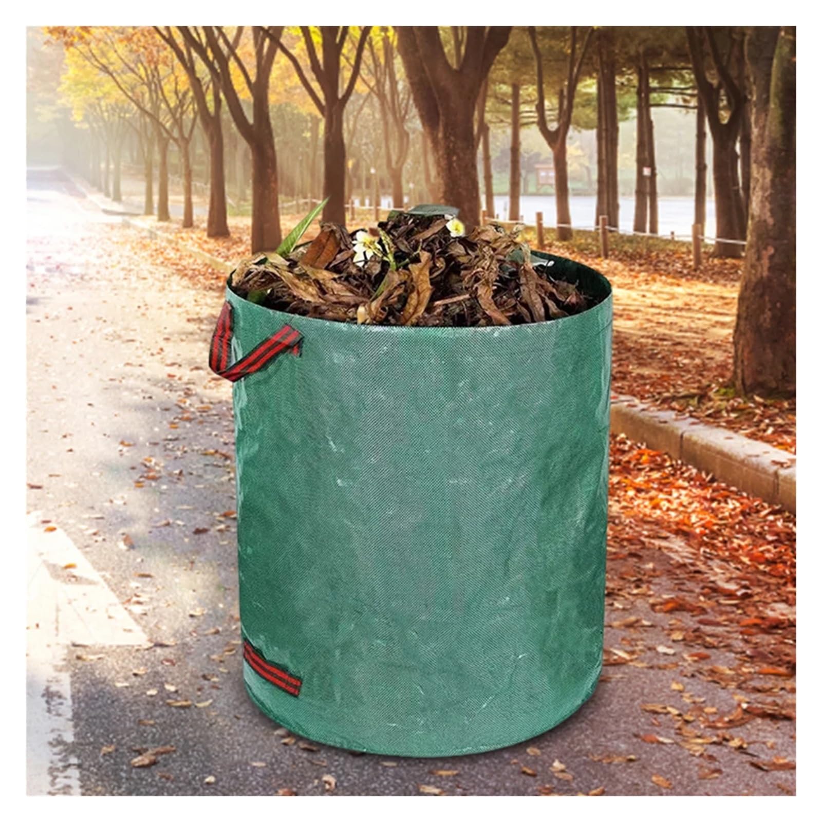 Contenedor plegable for hojas y césped, de gran capacidad, reutilizable, for almacenamiento basura, bolsa tejida PP impermeable para Recoger Plantas, Residuos y Hojas(200L)