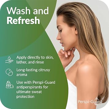 Perspi-Guard Neroli Scented Odour Control Antibacterial Body Wash for Men & Women, Anti Bacterial Shower Gel Prevents Malodour, 200 ml, 2-Pack