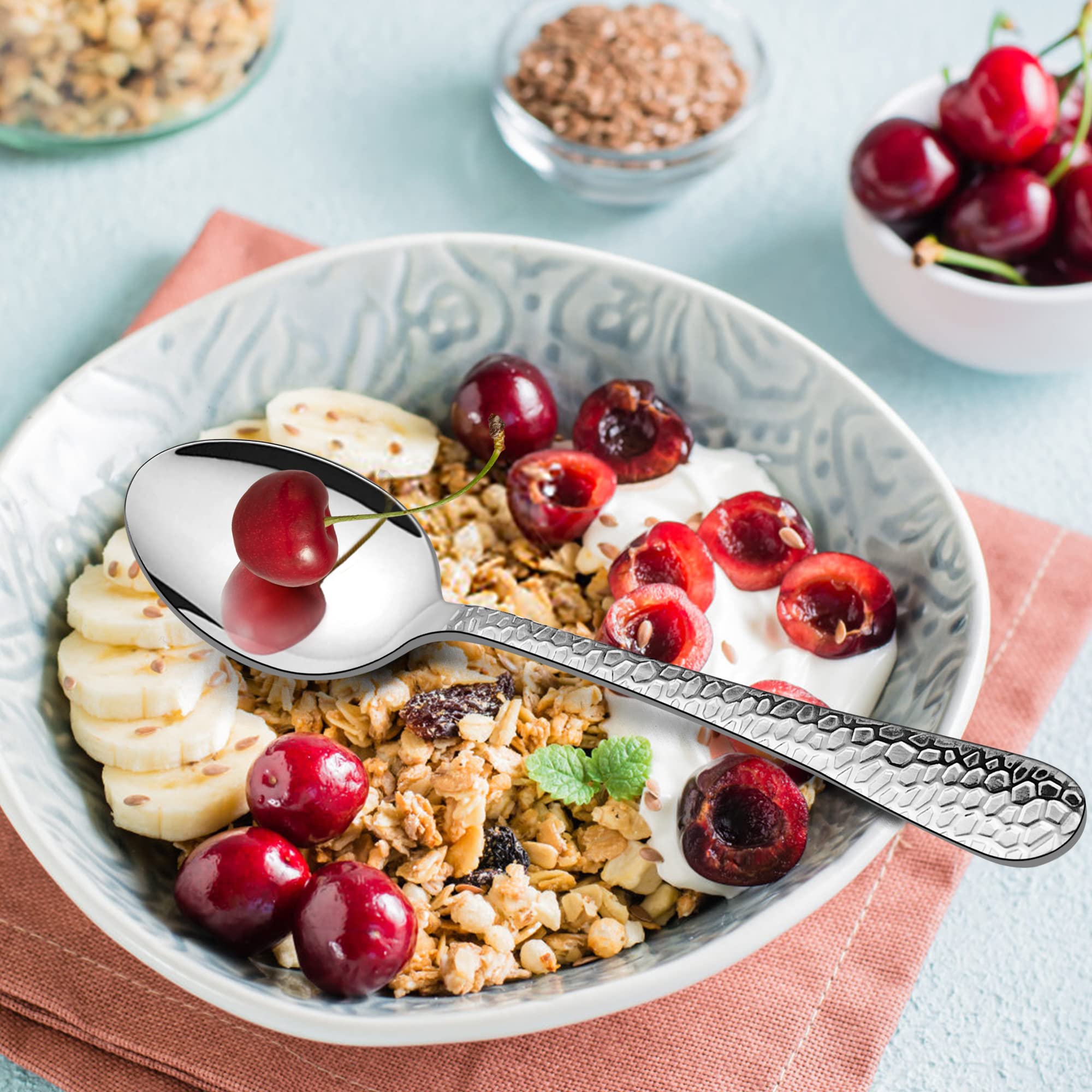 Set Di 12 Cucchiai Da Zuppa In Acciaio Inox - Moderni, Eleganti E Lavabili In Lavastoviglie