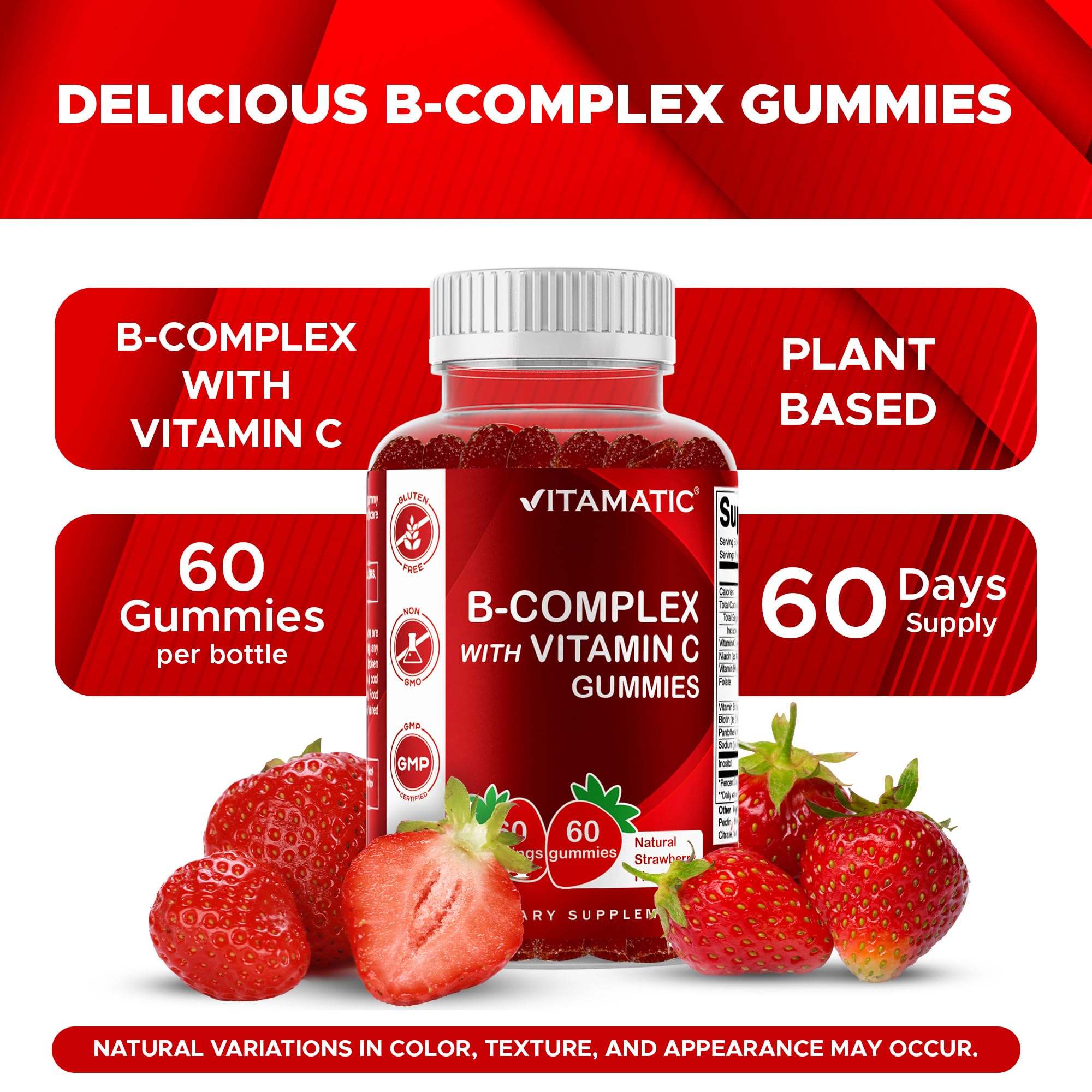 Vitamatic Vitamin B Complex Gummies with Vitamin C & Inositol – 60 Count — Amazon image 4