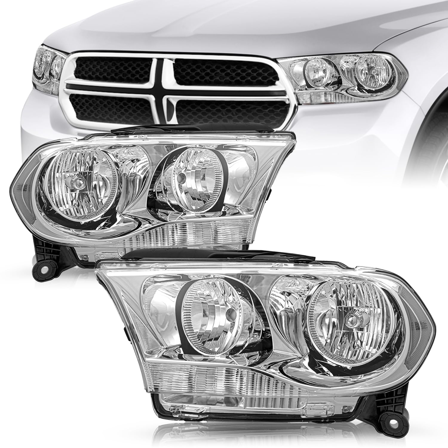 TUSDAR Halogen Headlight Assembly for 2011-2013 Dodge Durango