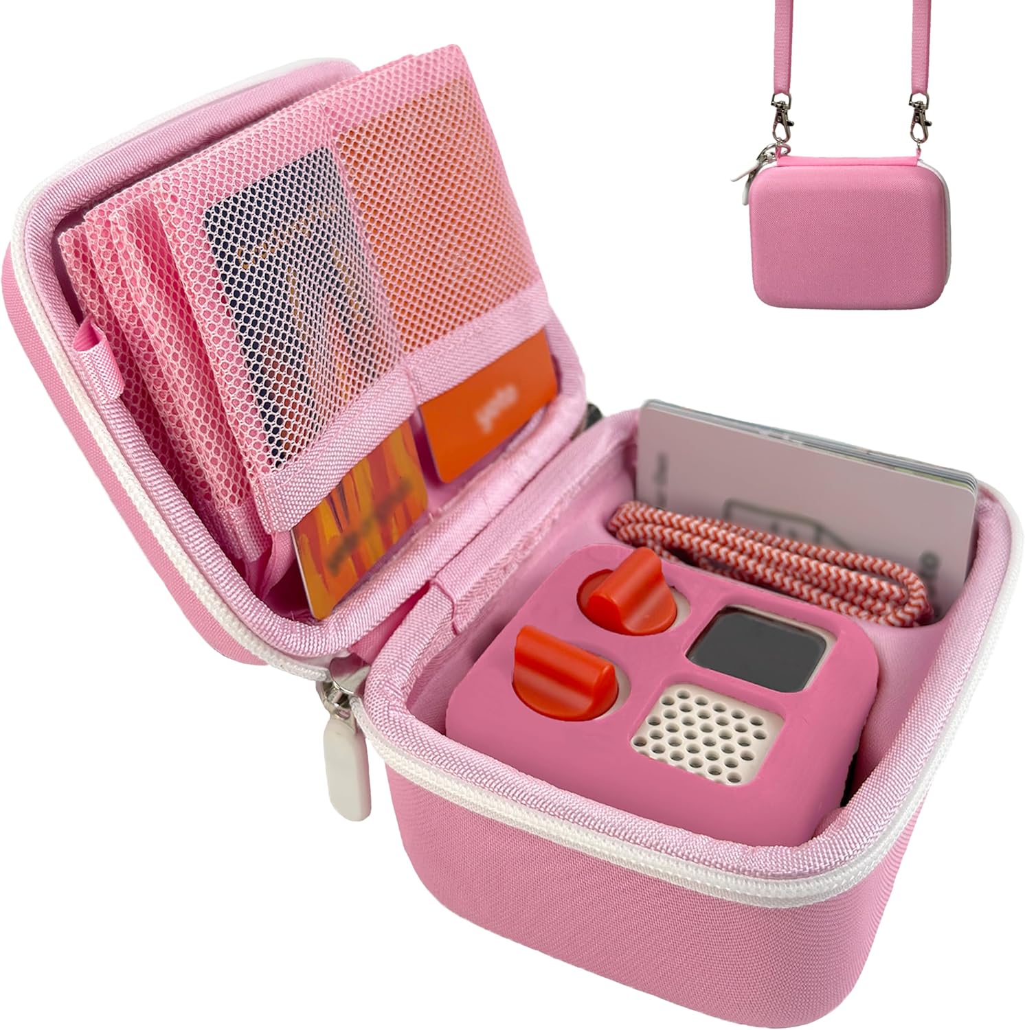 Hard Travel Case Compatible with Yoto Mini–Kids Audio & Music Player,Yoto Card Holder Bag with Adjustable Shoulder Strap for Up to 36 Audiobook Cards,Children’s Mini Player. (Pink) - Amazon product rated Grade B