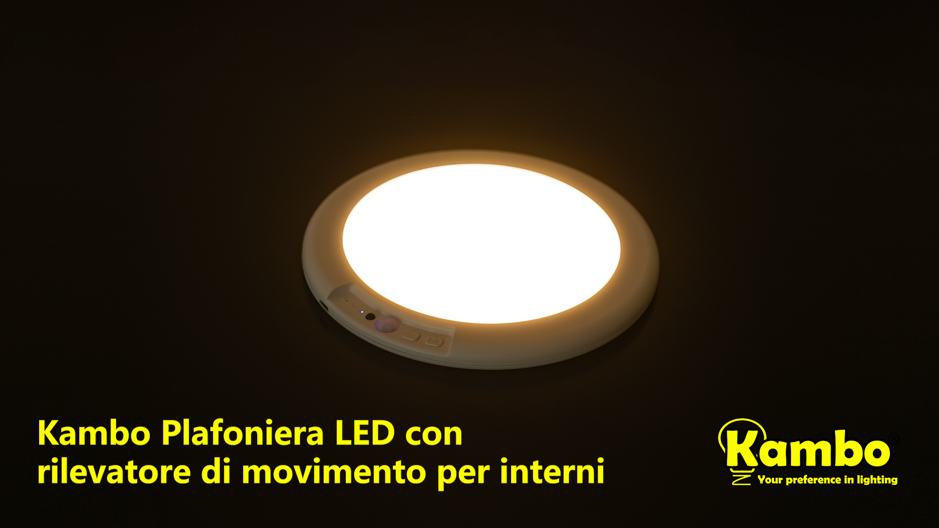 Kambo Plafoniera LED Con Sensore Movimento - Ricaricabile USB, 3 Temperature Colore, Per Interni/Esterni
