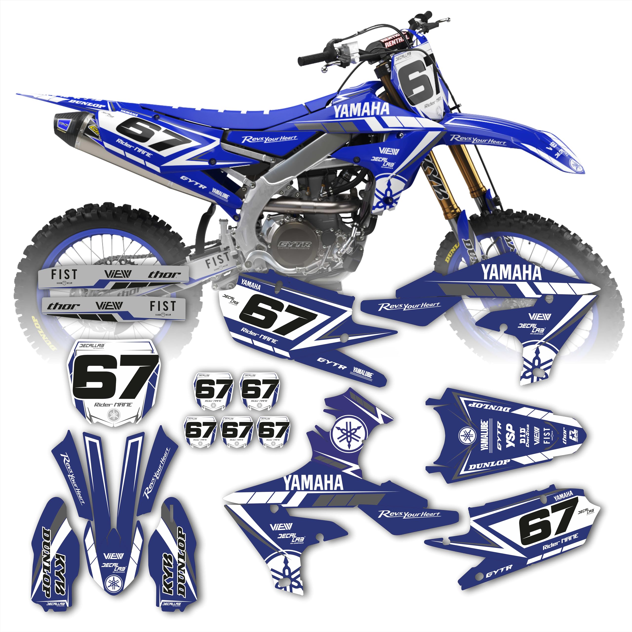Amazon.com: Decallab Customizable Personalized Motocross Full