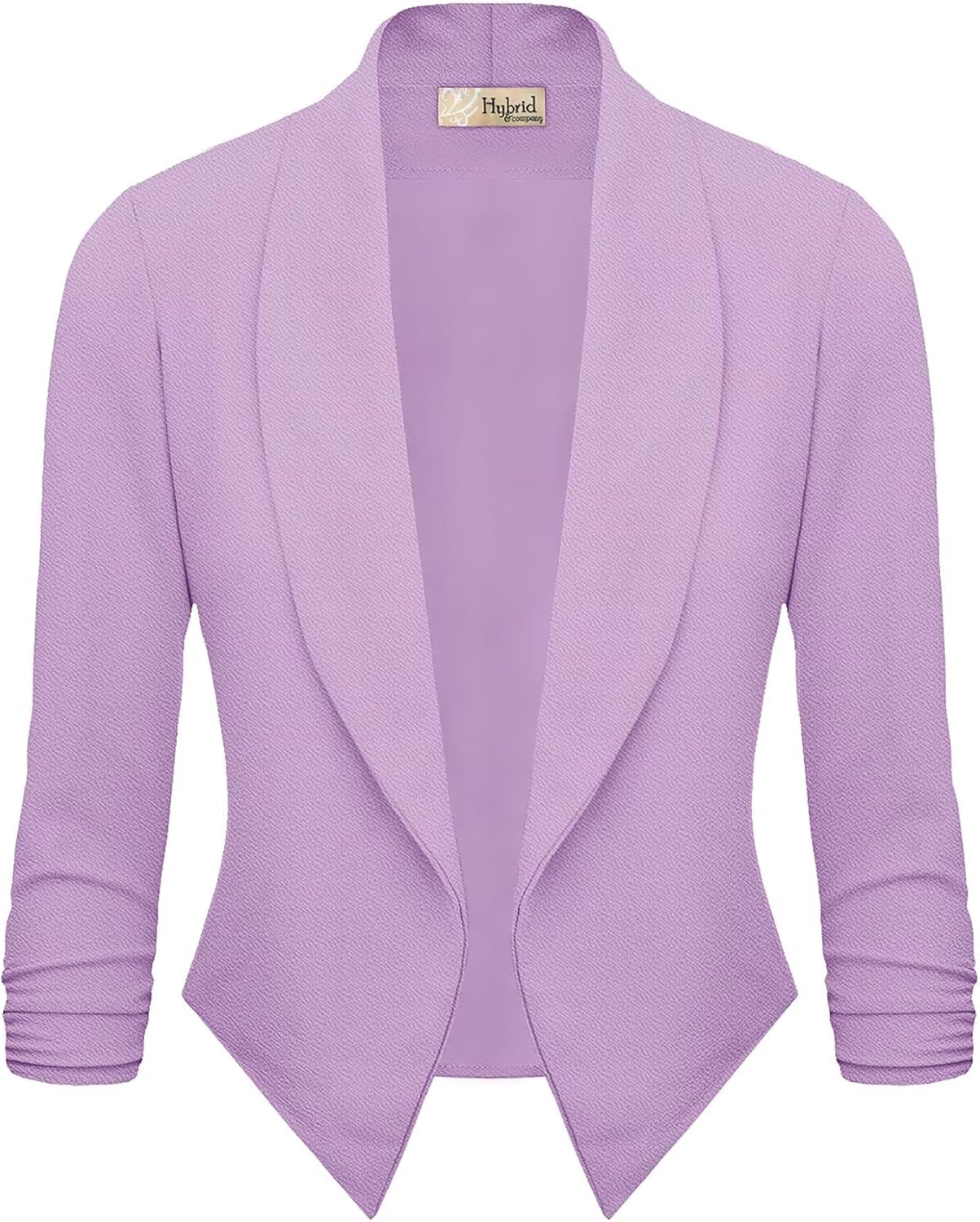 Hybrid & Company Lightweight Open Front Cardigan Classic Ruched Sleeve Work Office Blazer Suit Jackets - Image 2