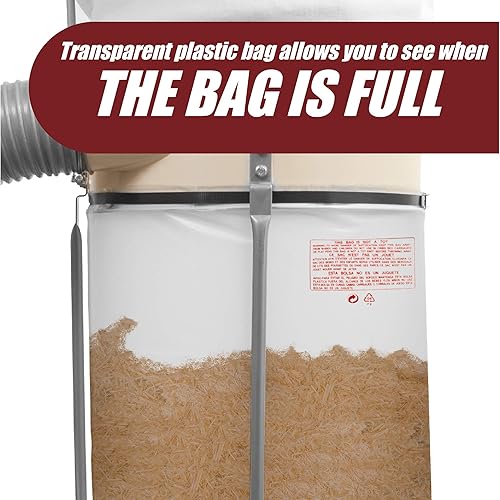 Miniatura 5 de Bolsa de repuesto para colector de polvo de plástico transparente, paquete de 5 unidades de 20 pulgadas de diámetro por 43 pulgadas de largo para