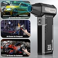 Vista 5 de SDFM Plumero de aire comprimido, soplador de nieve de 180,000 rpm, con motor sin escobillas, plumero de aire ajustable de 3 engranajes