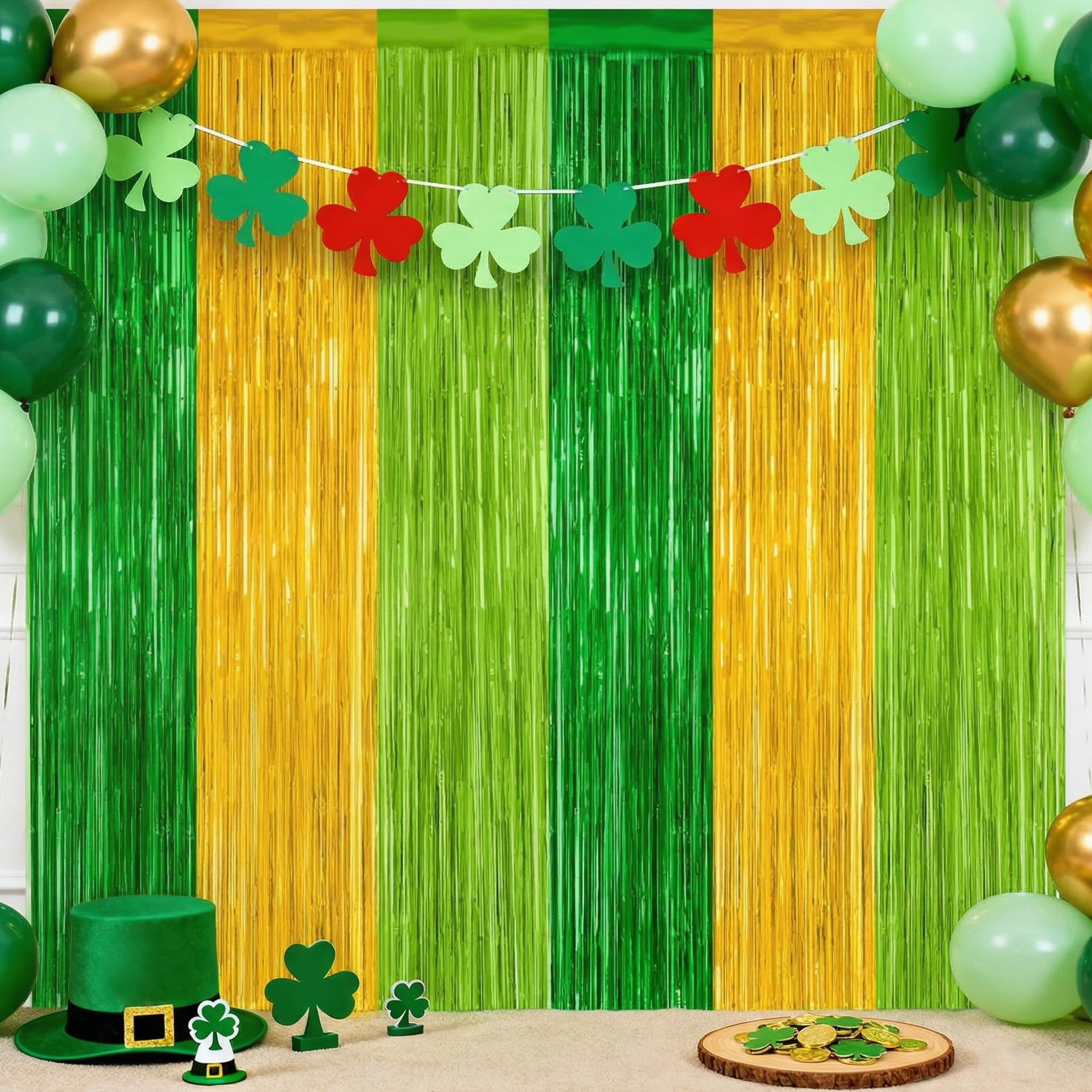 Black Foil Fringe Backdrop - 2 Pack Streamers -14