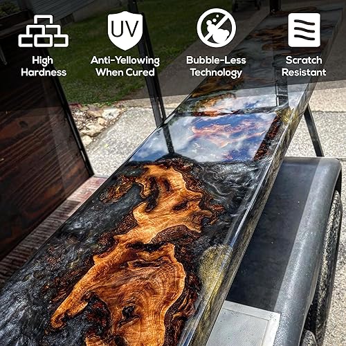 Miniatura 3 de FGCI SUPERCLEAR - Kit de resina epoxi de 2 galones para fundición de resina resina artística polvo de pigmento de mica en polvo mesas de río mesas