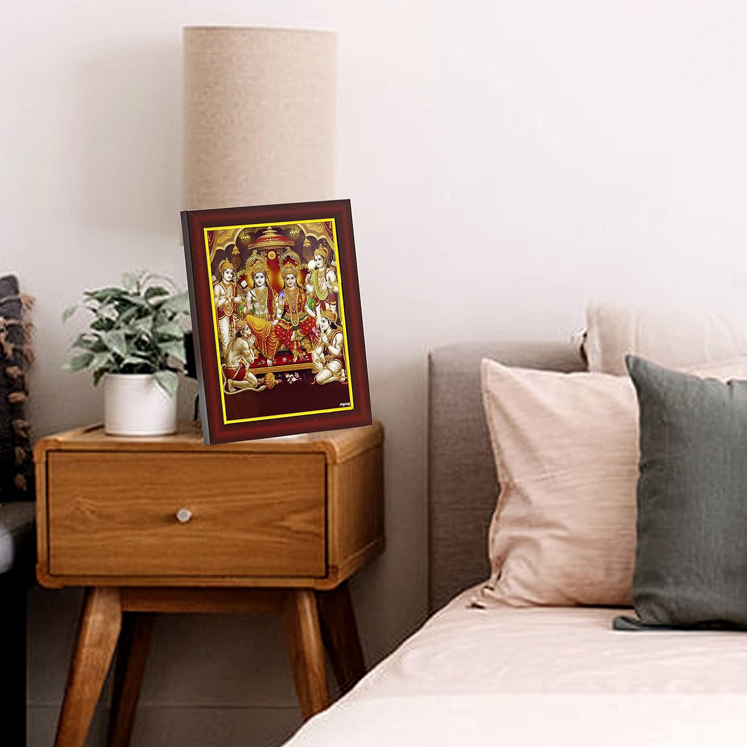 zig zag Lord Ram Darbar Photo Frame For Wall Table Size Small ( 6x8 inches, Acrylic Glass)