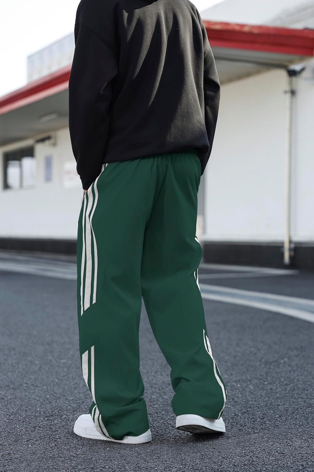 ZAFUL Men's Baggy Sweatpants Side Strip Y2k Drawstring Waist Joggers with Pocket Wide Leg Track Pants - Image 6