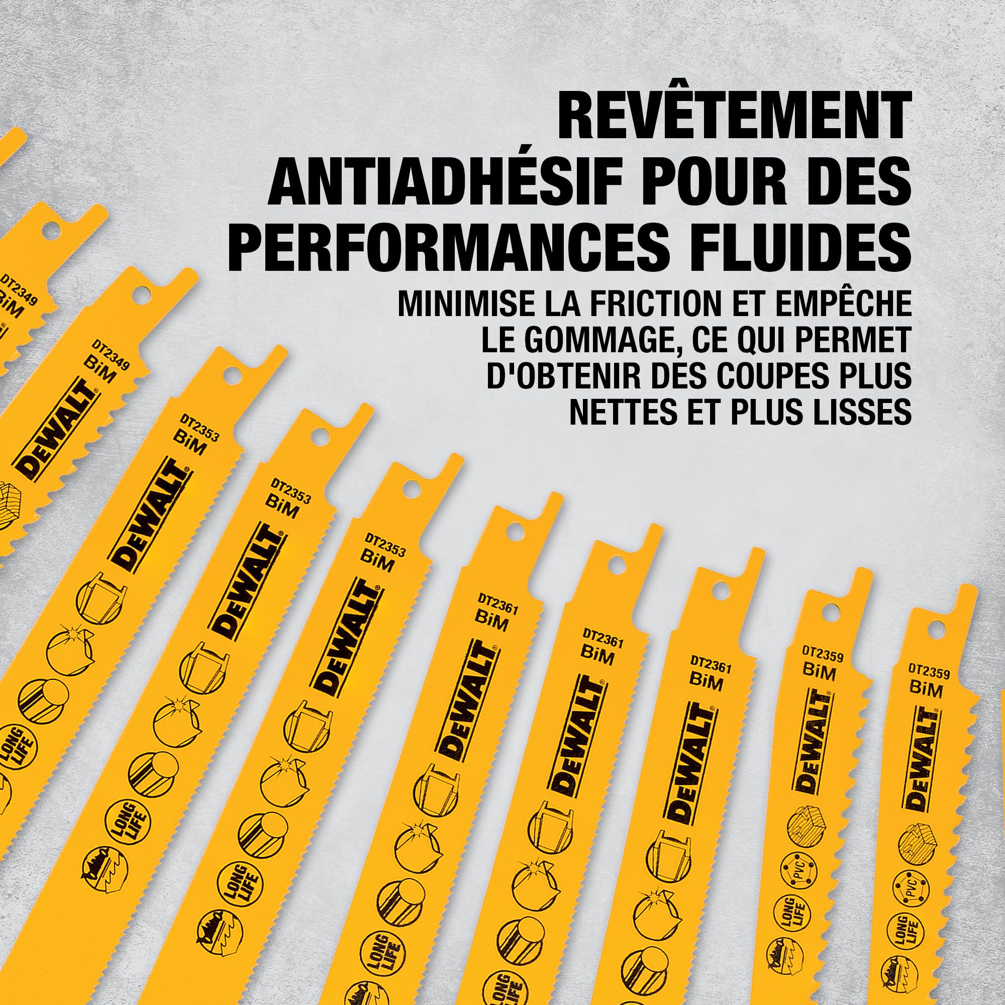 DEWALT Jeu de lames alternatives bimétalliques mixtes et coffret de rangement (12 pièces), DT2445-QZ