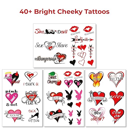 Miniatura 5 de Más de 40 tatuajes temporales traviesos sexys para mujeres y mujeres, diversión de adultos para la parte inferior de la espalda, piernas, brazos,