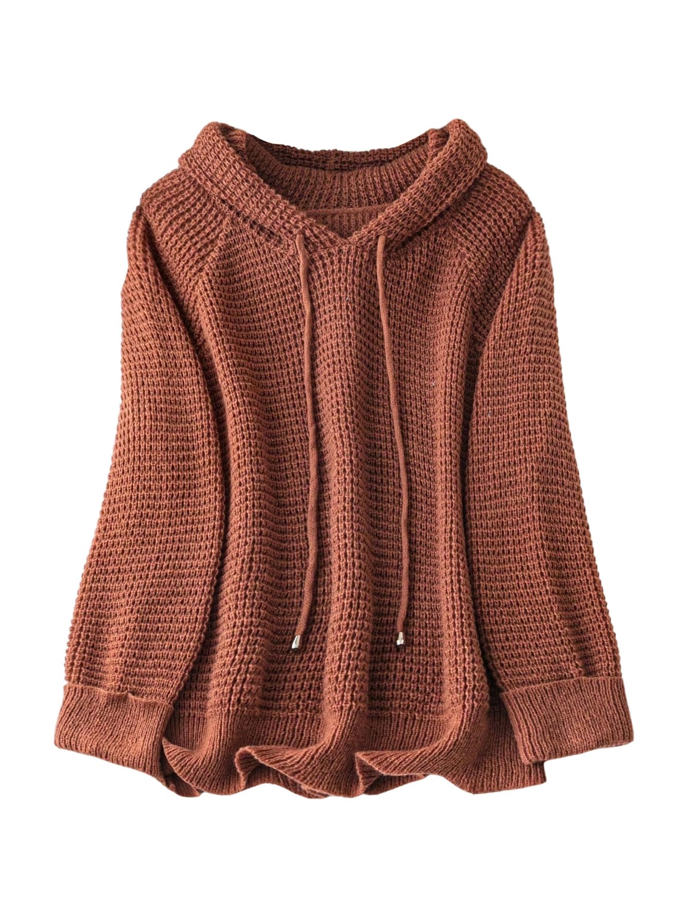 SHENHE Womens Plus Size Hooded Sweater Loose Fit Fall Casual Comfy Knit Sweater Pullover