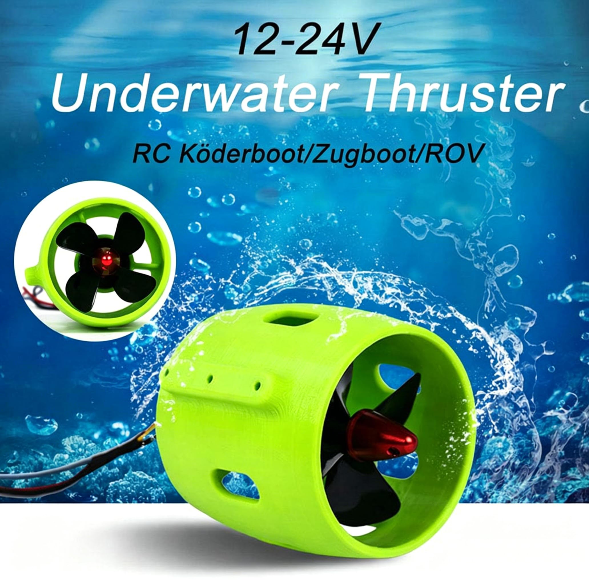 RC Boat Underwater Thruster Brushless Motor 12 24V 20A 300KV Compatibile con materiali PC per modellismo di navi e progetti sommergibili (1 coppia)