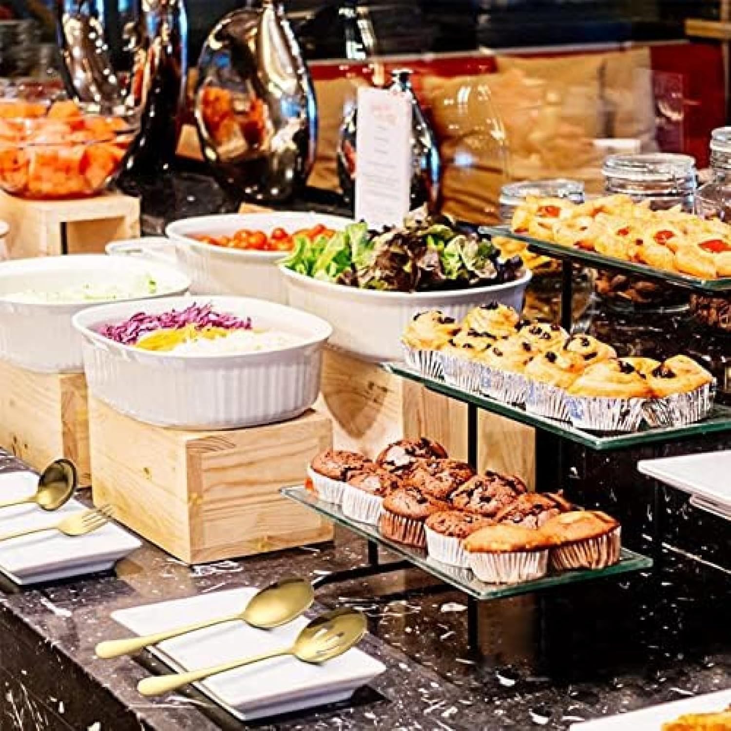 Juego De Cubiertos De 11 Piezas para Servir, Juego De Utensilios De Servir En Oro Rosa Arco Iris Negro, Incluye Servidor De Pasteles, Cuchara De Servir Ranurada para Buffet, A