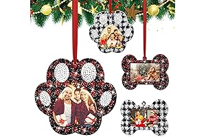 4 Pcs Dog Ornament Kit Diamond Art Craft Picture Frame for Kids and Winter Decoration