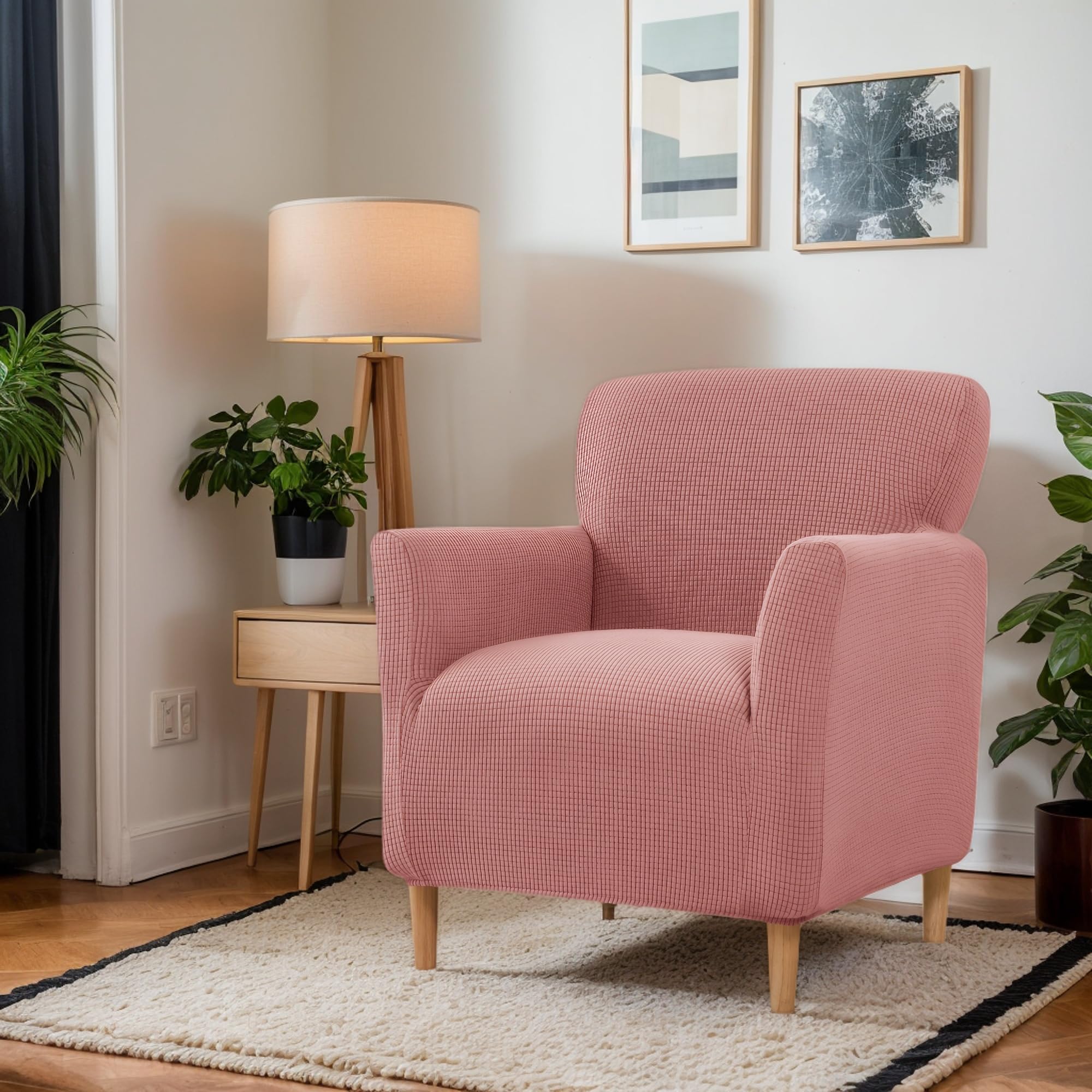 LiveGo Stretch Banquet Armchair Slipcover, Knit Chair Covers with Arms