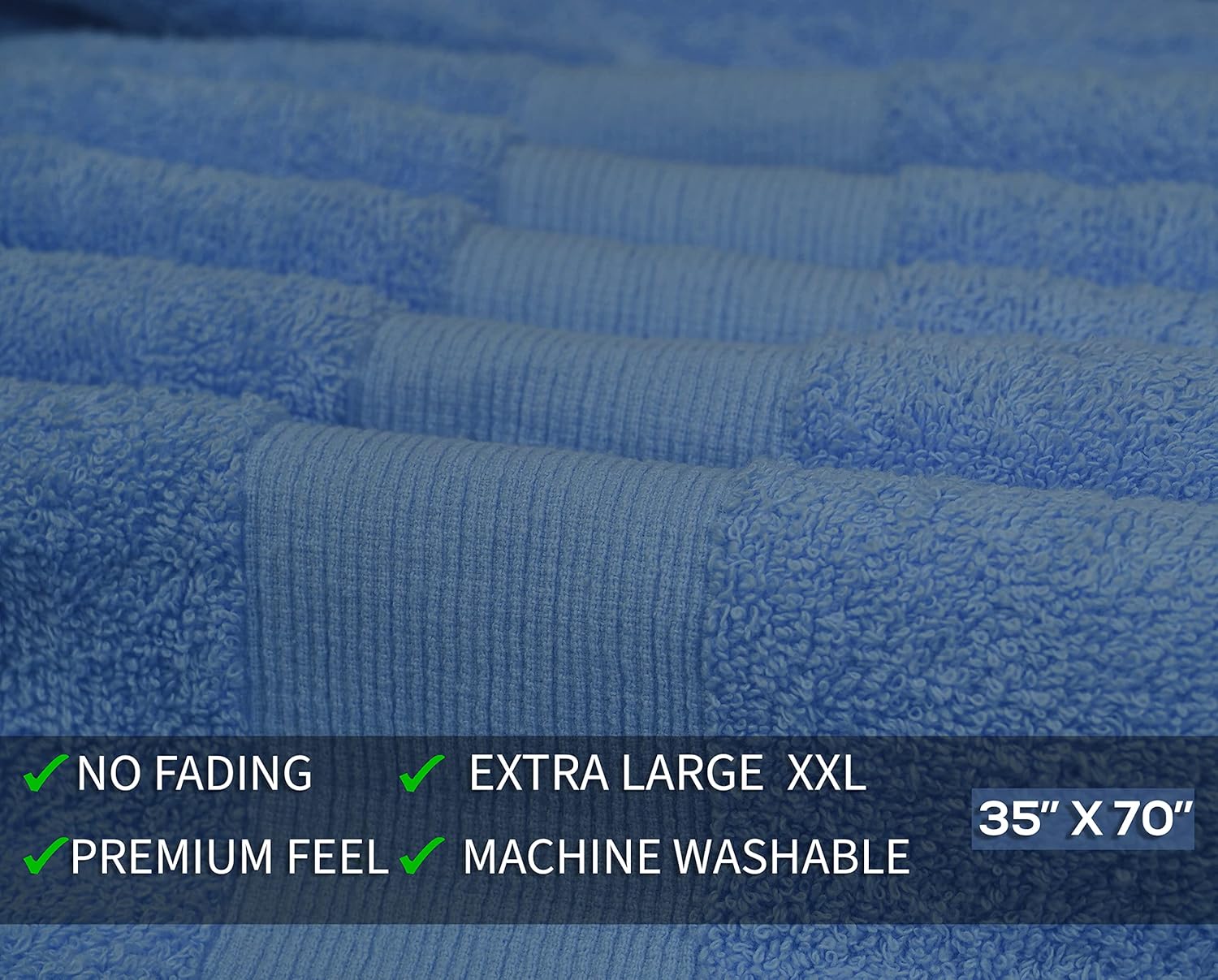 Softolle 100% Cotton Luxury Bath Sheets - Pack of 2 (35" x 70") | Super Soft, Quick-Dry & Highly Absorbent Towels for Bathroom, Home, Spa & Gym (Sky Blue)