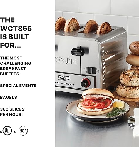 Vista 21 de Waring (WCT708) - Tostadora desplegable de cuatro compartimentos, color plateado
