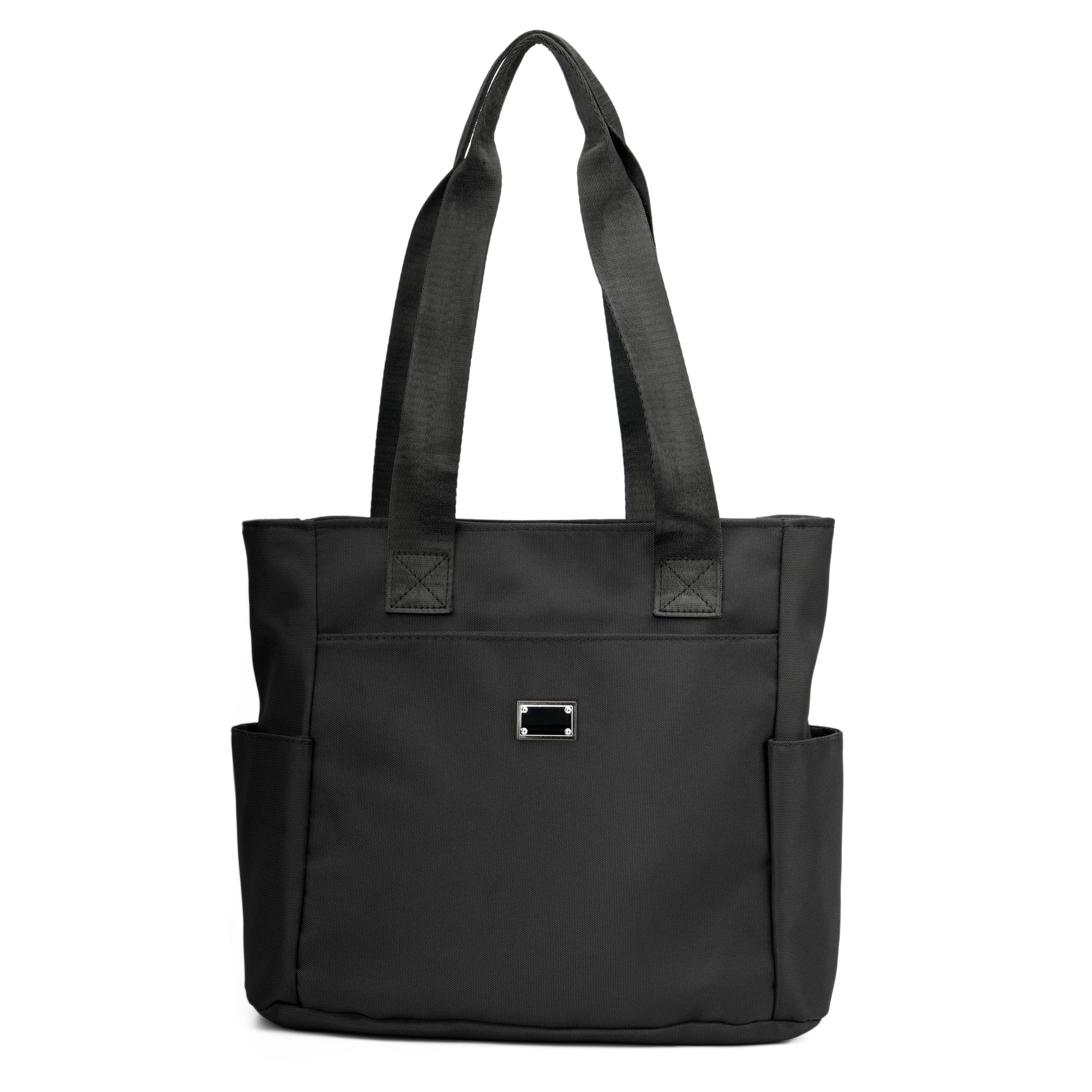 REDSINDA Women Tote Bag with Zipper Nylon Overnight Handbag Multiple Pockets Waterproof Shoulder Bag for Work Travel