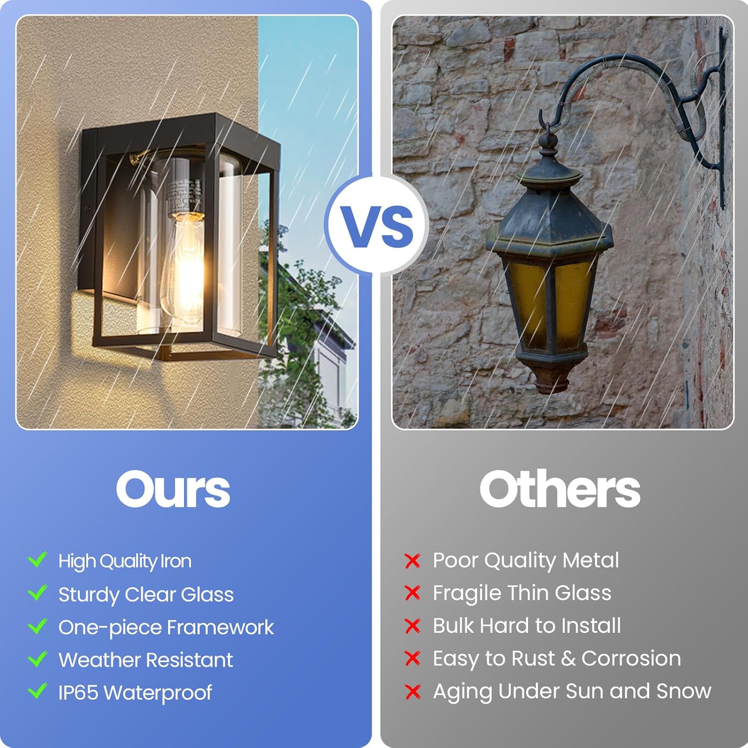 Outdoor Wall Lantern, Dusk to Dawn Outdoor Wall Sconce, 2-Pack Exterior Wall Light, Black Front Porch Light with Clear Glass, Small Waterproof Exterior Light Fixture for House, Patio, Garage