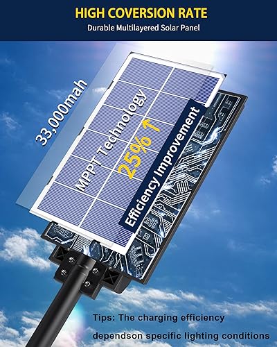 Miniatura 2 de Ofuray Of-5600W Luces solares de calle al aire libre, 560000 lm, luces de inundación de seguridad solar, luces de estacionamiento, luces comerciales