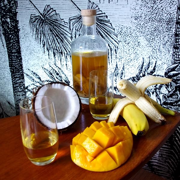 OYA - Préparation pour Rhum Arrangé de Dégustation TROPICAL WONDER - Banane Mangue Noix de Coco (pour 70cl de rhum) - Idée Cadeau Anniversaire Fête des Pères - 5