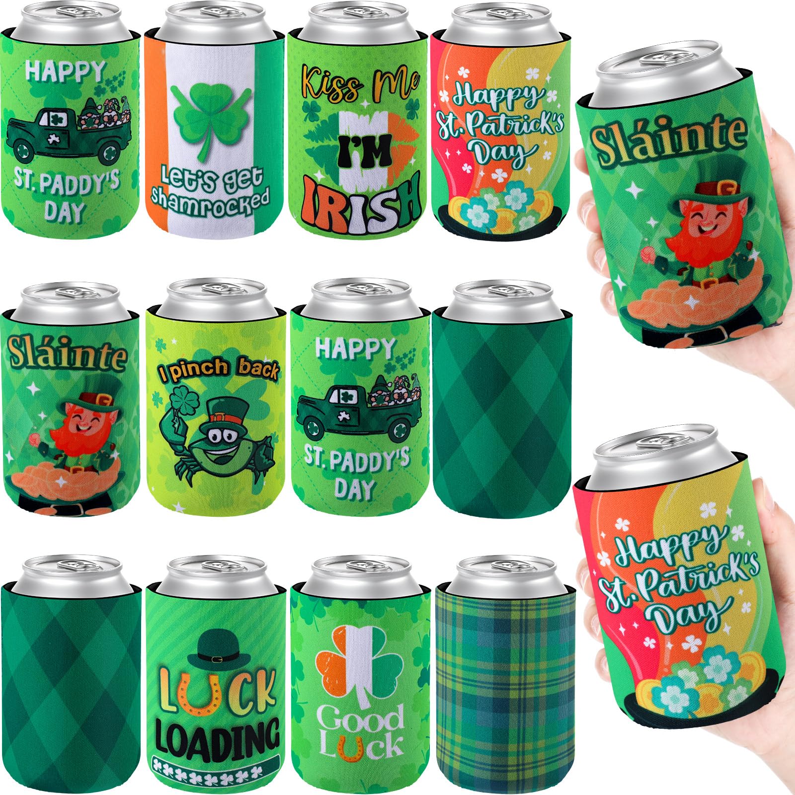 Manchons isothermes canette finis les doigts gelés pour la Saint-Patrick