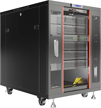 Sysracks Floor Standing Server Rack Cabinet 24 Deep Locking Network Enclosure Multiple Sizes (12U) (18U A)
