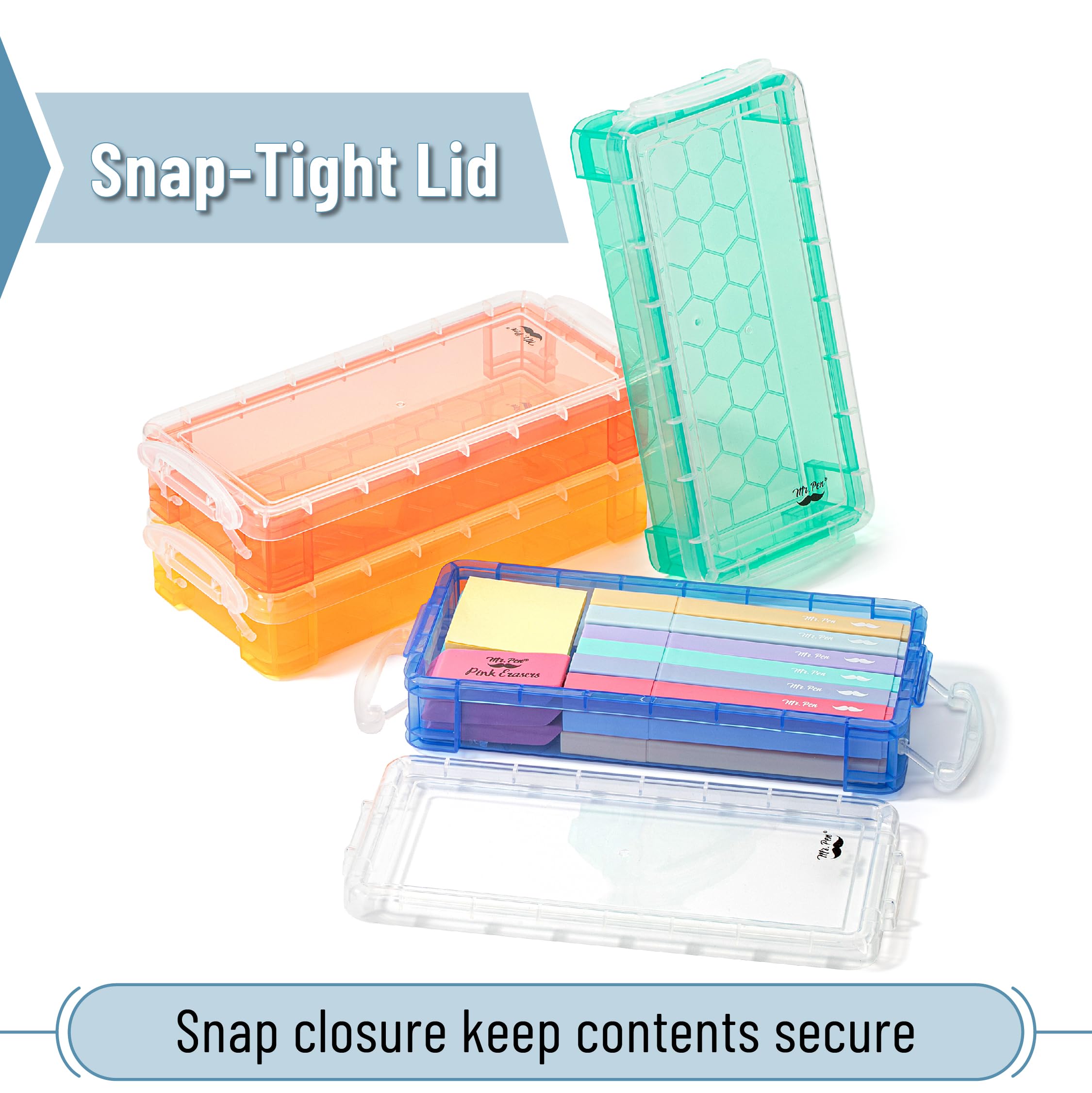 Pencil Box Bulk, 24 Pack, Assorted Colors, Bulk Plastic Pencil Box Case - View #11