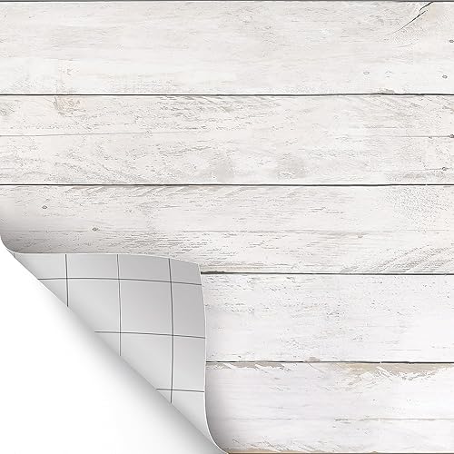 Miniatura 2 de Papel decorativo para pelar y pegar de Shiplap blanco
